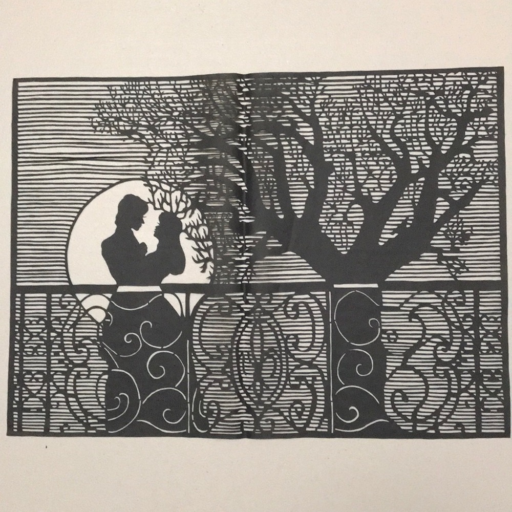 🔥ON SALE🔥Moonlight Romance 💖 Handmade PaperCut Silhouette Scherenschn…